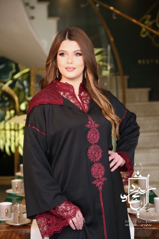 Djelaba Mohra Noir Dentelle